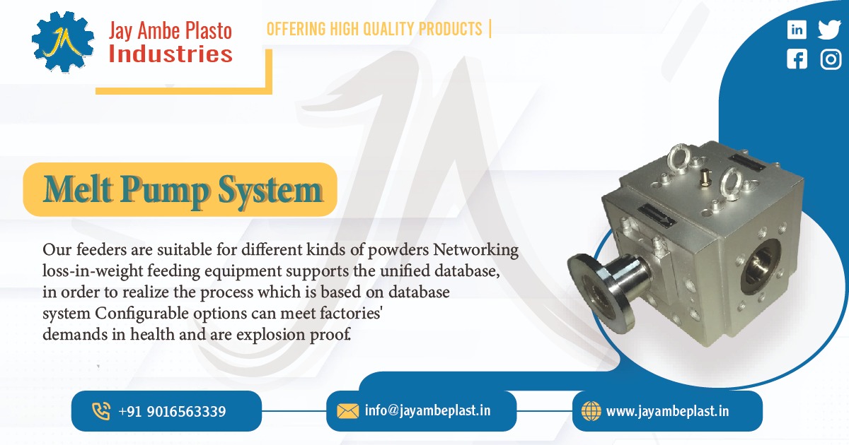 Melt Pump System Manufacturer in Ahmedabad, Gujarat, India